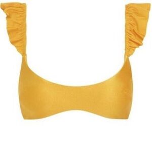 Zimmermann Bonita Frill Shoulder Bikini Top Yellow